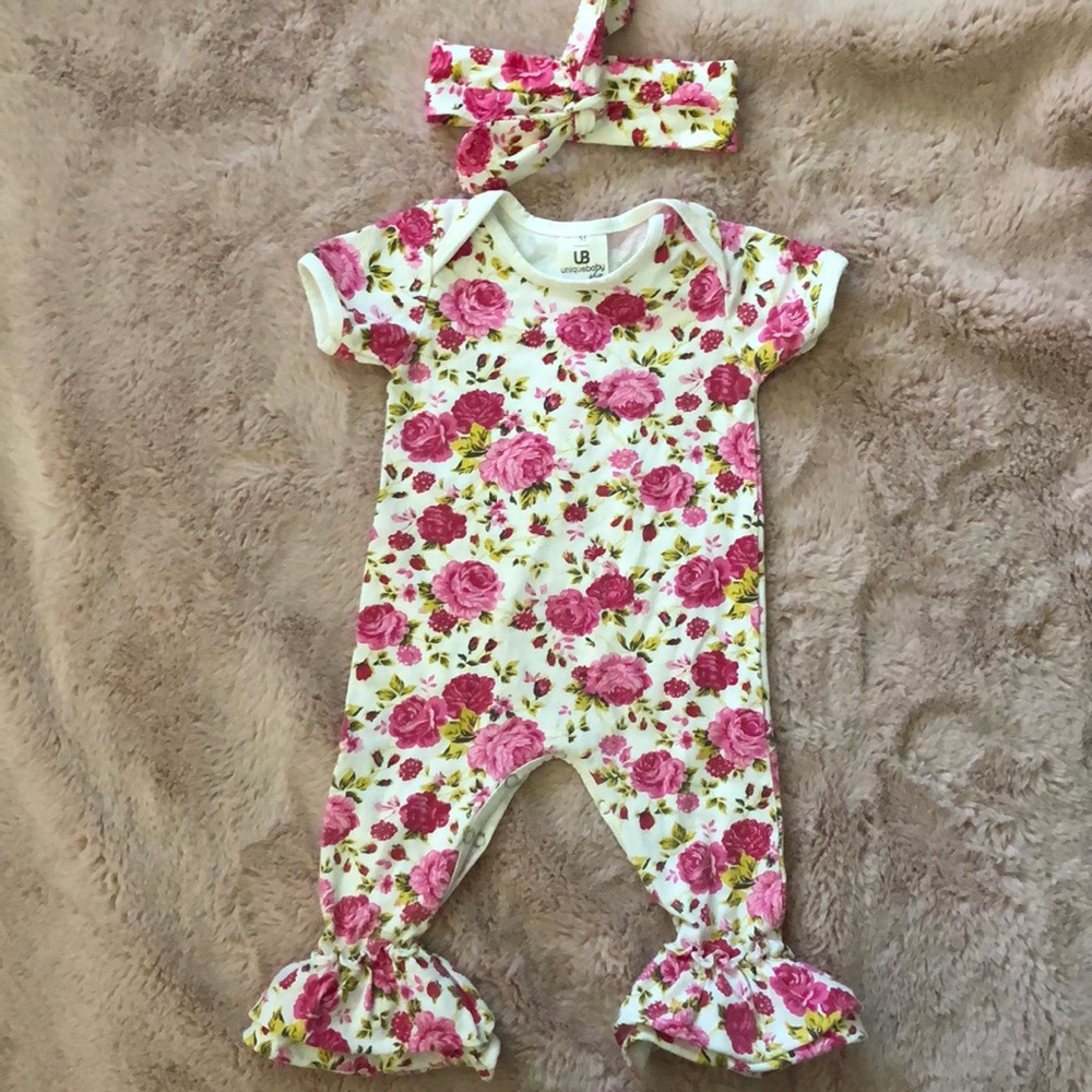 Baby girl roses onesie. To die for cute!!